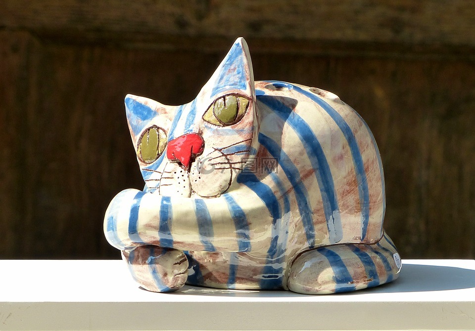 猫,陶瓷,装饰