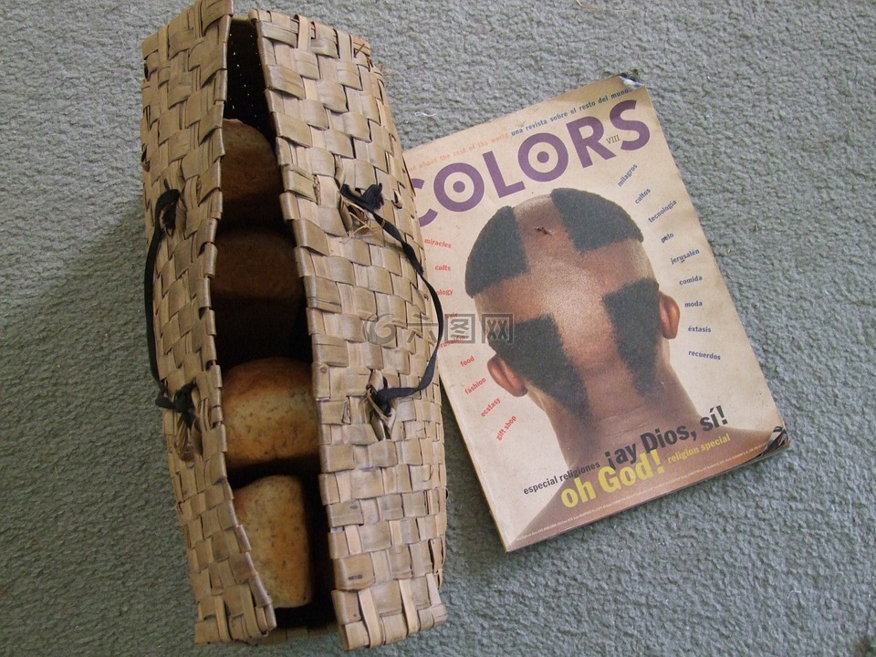 杂志,面包,袋
