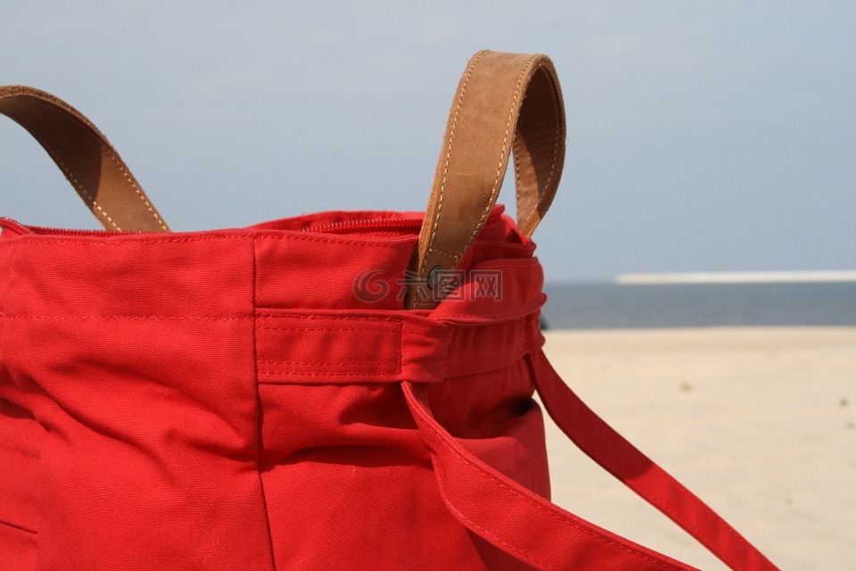 袋,沙滩袋,红色