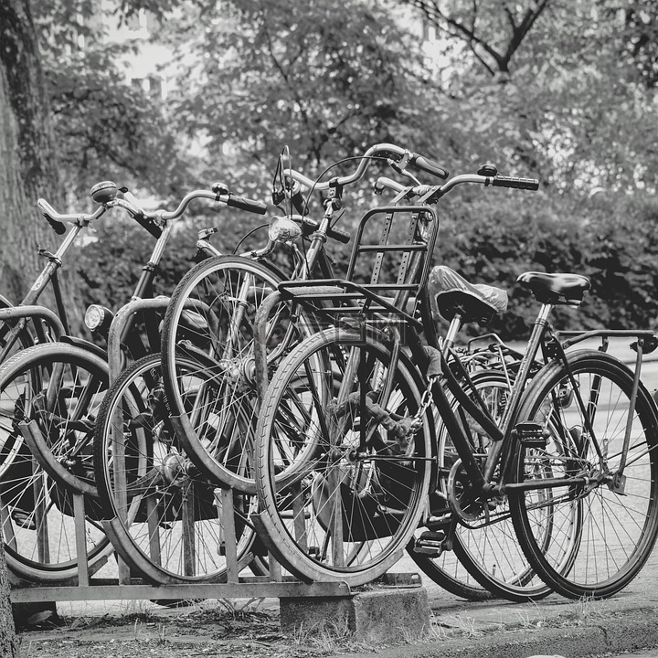 阿姆斯特丹,自行车,黑色和白色