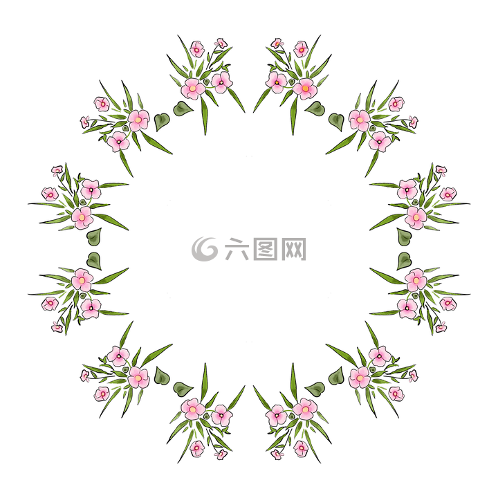 曼陀罗框架,花环,花