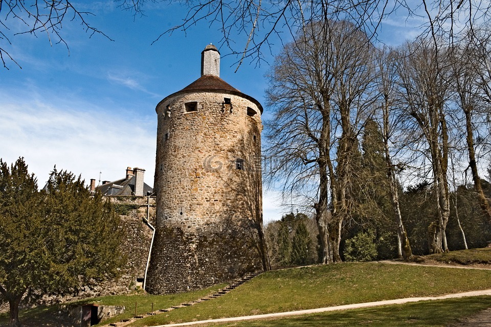 塔,城堡,chatelux