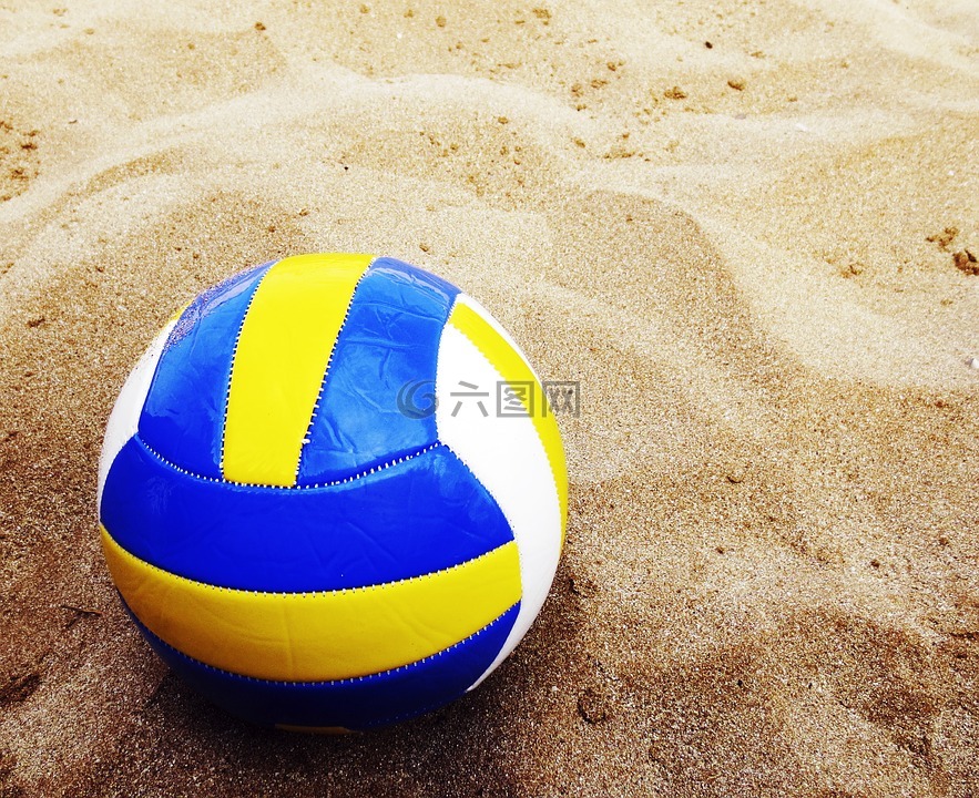 沙滩排球,球,沙