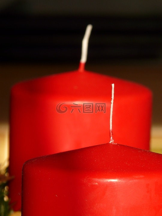 蜡烛,蜡,红色