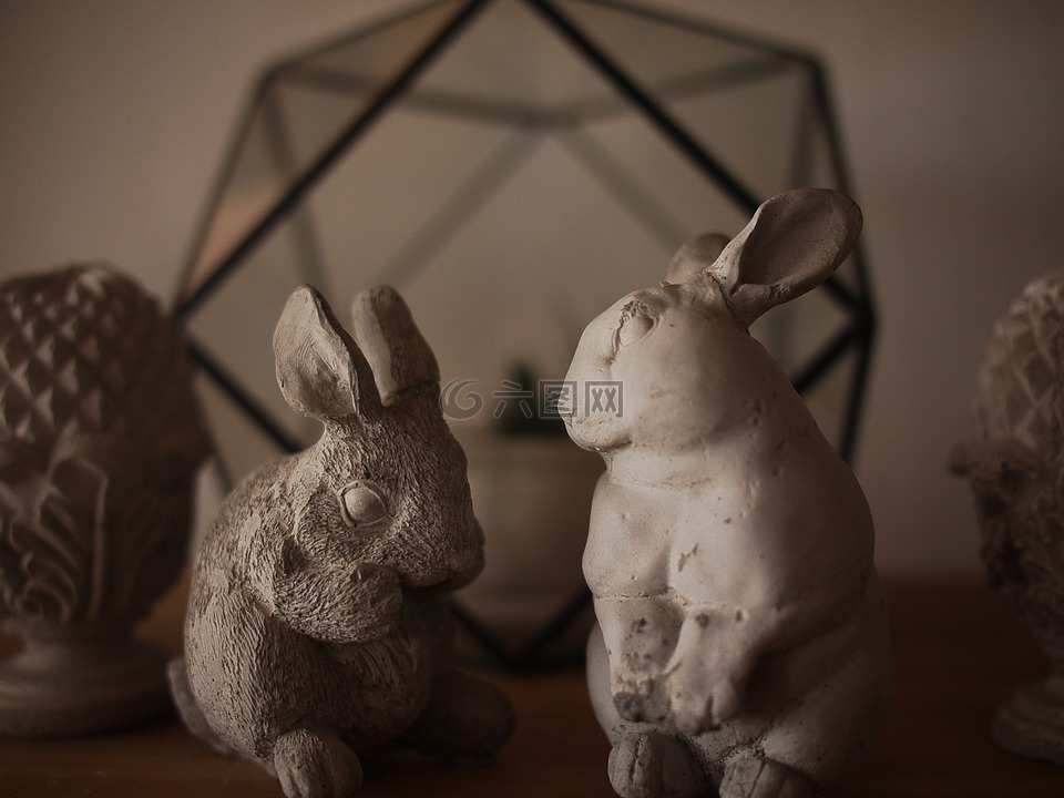 兔子,家庭装饰,雕像
