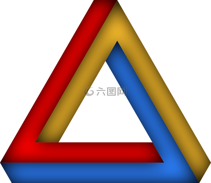 彭罗斯三角形,在不可能三角,光学骗案