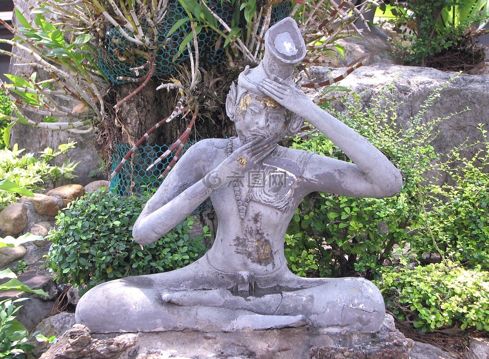 雕像rue-si datton,泰国传统医学,卧佛寺