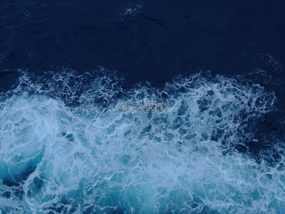 海洋,断路器,蓝色