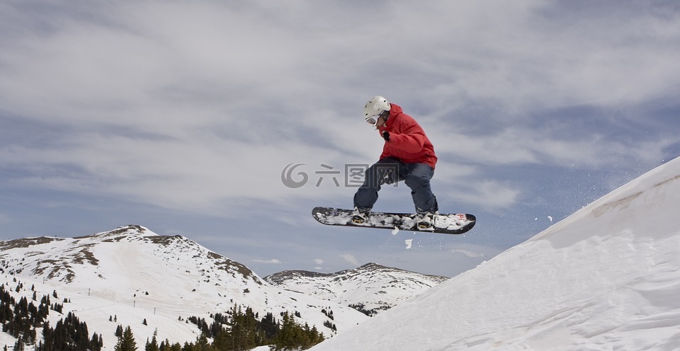 冬天,滑雪板,滑雪