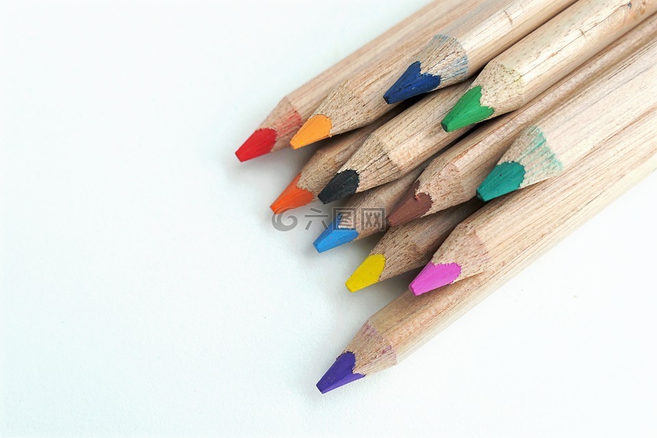 彩色铅笔,丰富多彩,漆