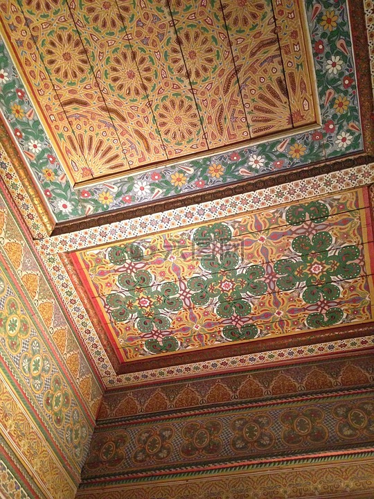 摩洛哥,瓷砖,天花板