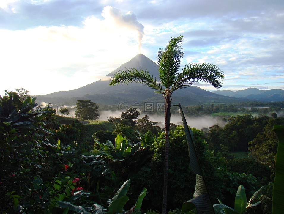 火山,喷发,哥斯达黎加