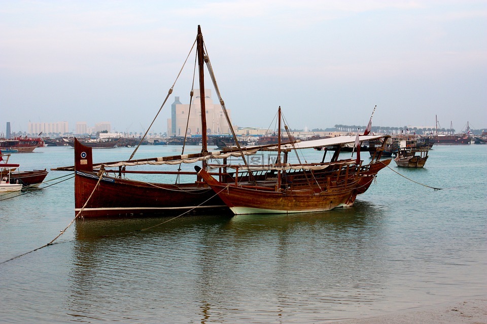 单桅帆船,多哈,卡塔尔