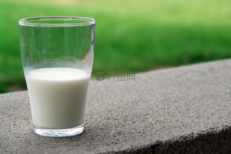 喝,白,牛奶