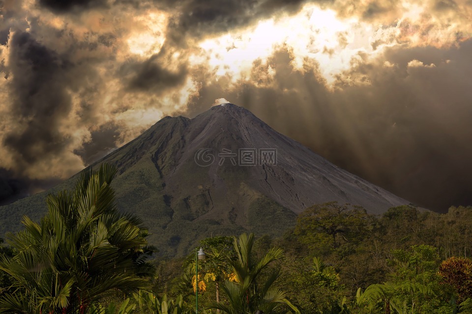 哥斯达黎加,火山,景观