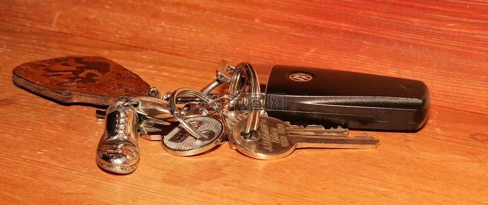 钥匙扣,关键,木托盘