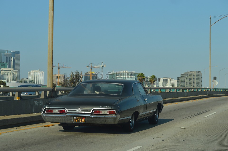 洛杉矶,公路,车