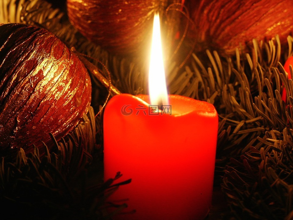 蜡烛,圣诞节,光