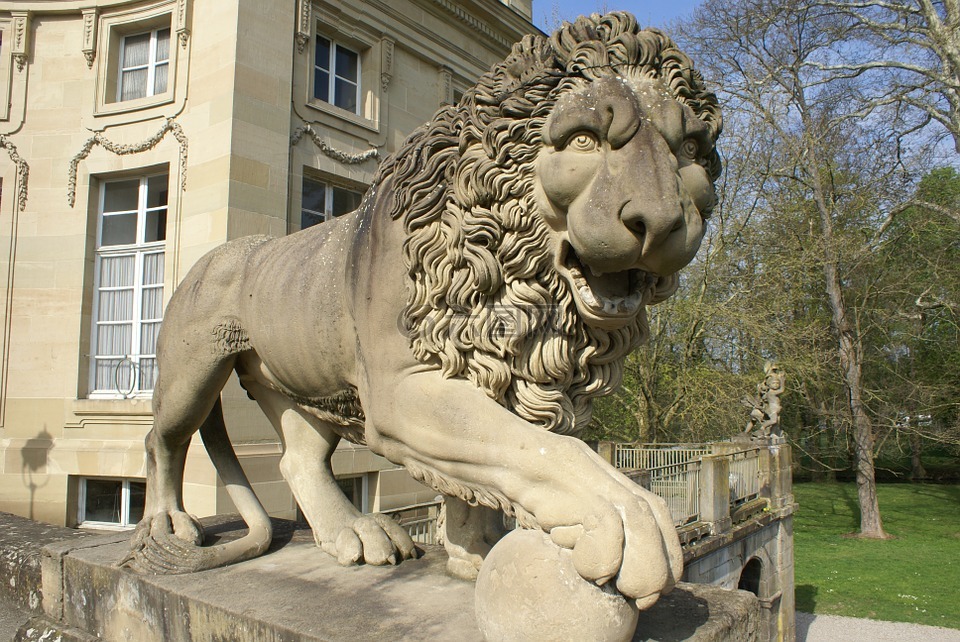 狮子,身材,雕像