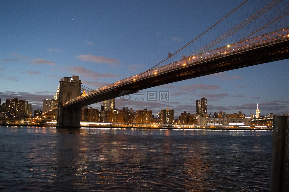 布鲁克林大桥,曼哈顿,市中心