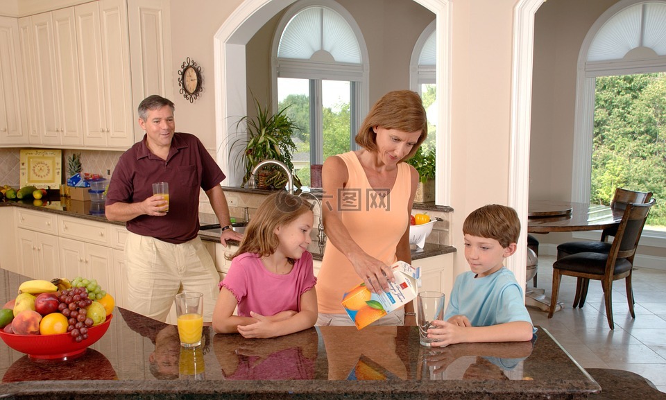 家庭饮用橙汁,玻璃,玻璃
