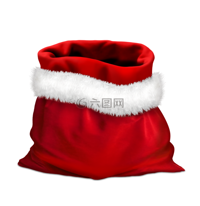 礼品,红色的包,袋的圣诞老人