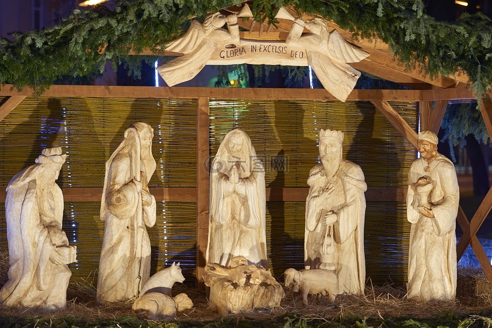 圣诞节,基督诞生的场景,雕刻