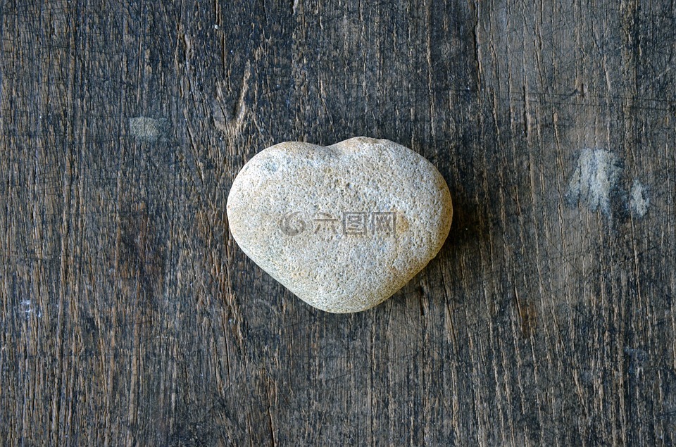 形心的石头,心,爱