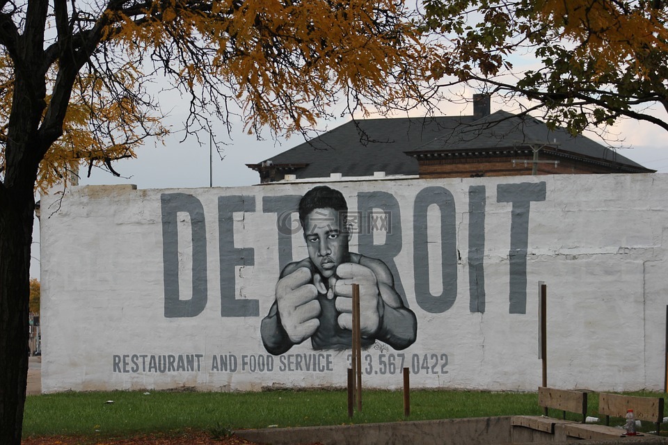 底特律,涂鸦,乔 · 路易斯
