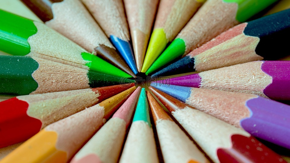笔,蜡笔,颜色