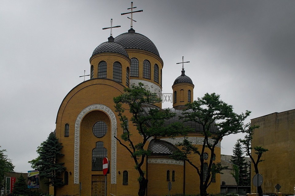 东正教教会,建设,黄色的建筑物
