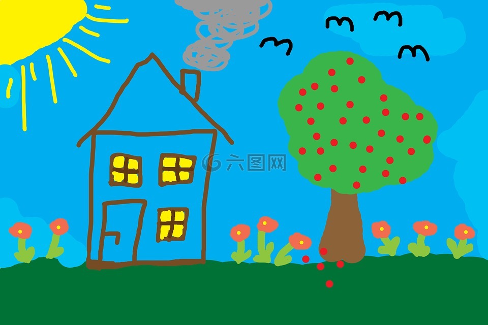 儿童绘画,首页,树