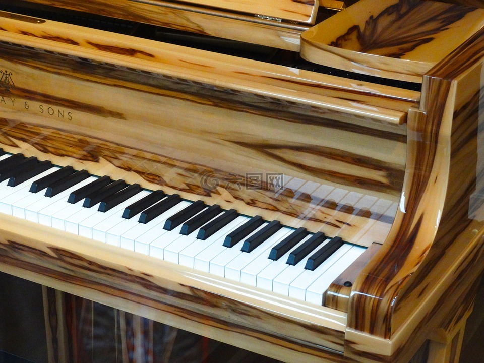 钢琴,钢琴键,木质乐器
