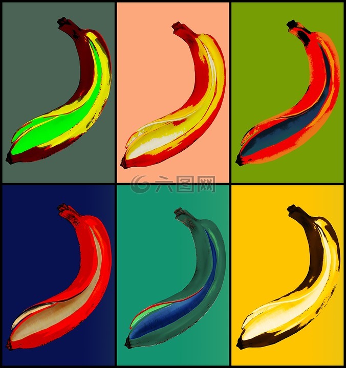 香蕉,波普艺术,绘图