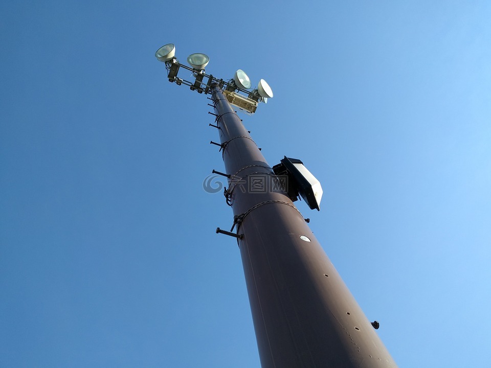 蓝色的天空,灯光,文物