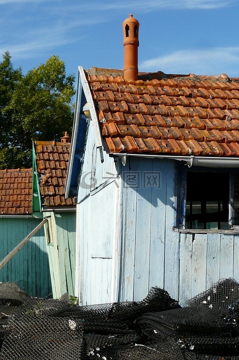 渔民们的小木屋,牡蛎网络,木材门面