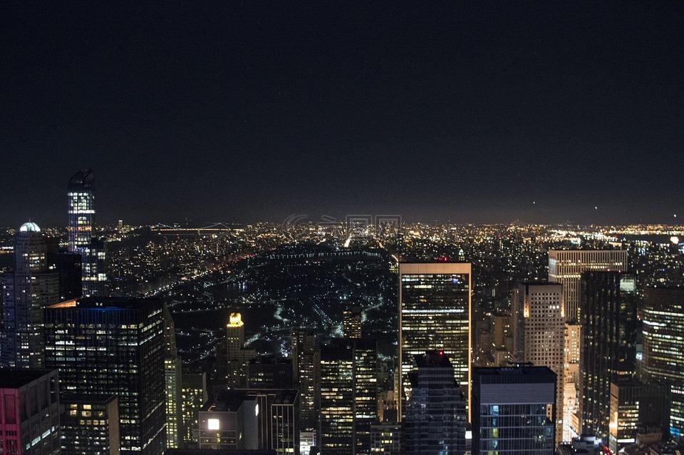 建筑物,夜,纽约城