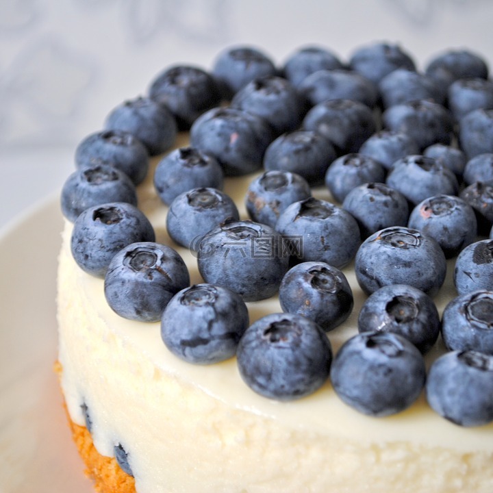 蓝莓,芝士蛋糕,浆果