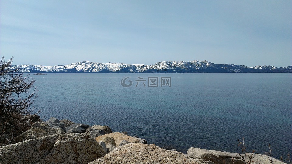 景观,太浩湖,冬天