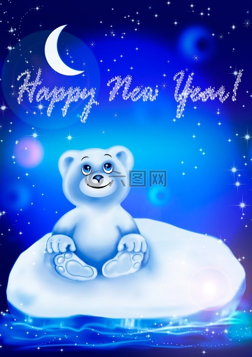熊,卡,新的一年
