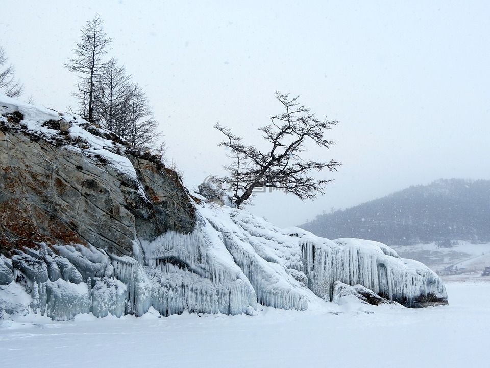 贝加尔湖,湖,冬季