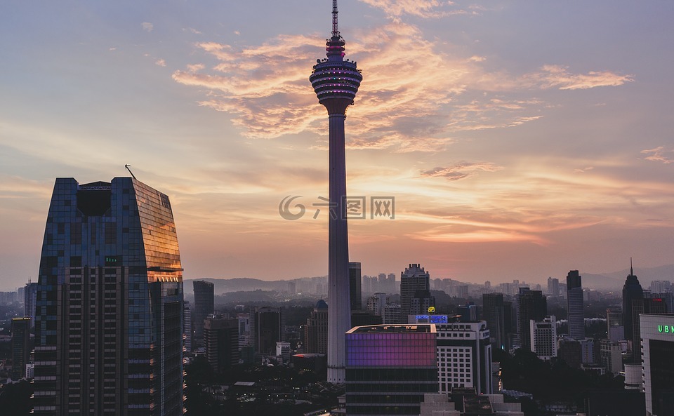 吉隆坡,吉隆坡塔,日落