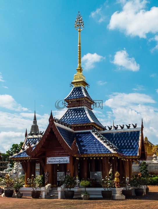 寺复杂,庙,泰国北部