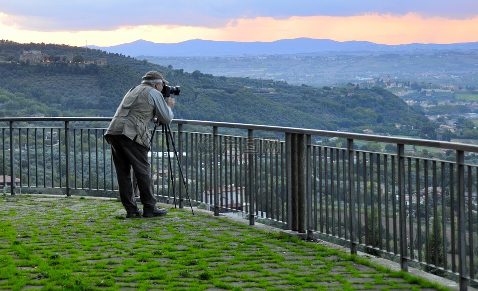 摄影师,景观,翁布里亚
