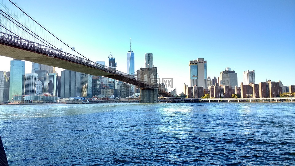 布鲁克林大桥,天际线,曼哈顿