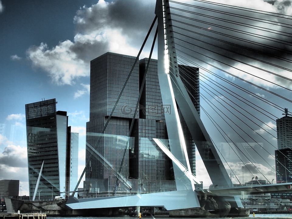桥,云,荷兰