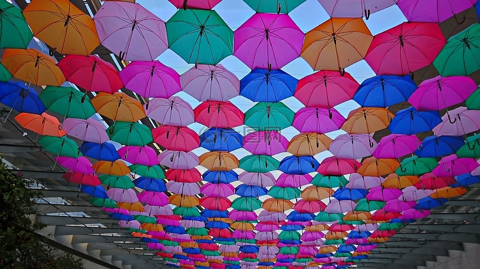 遮阳伞,夏天,颜色