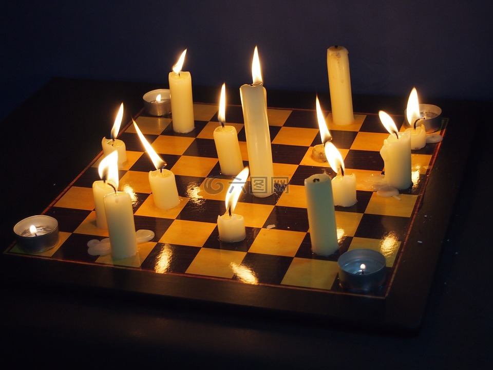 国际象棋,艺术,蜡烛