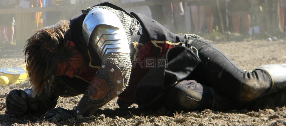 骑士,殴打,中世纪