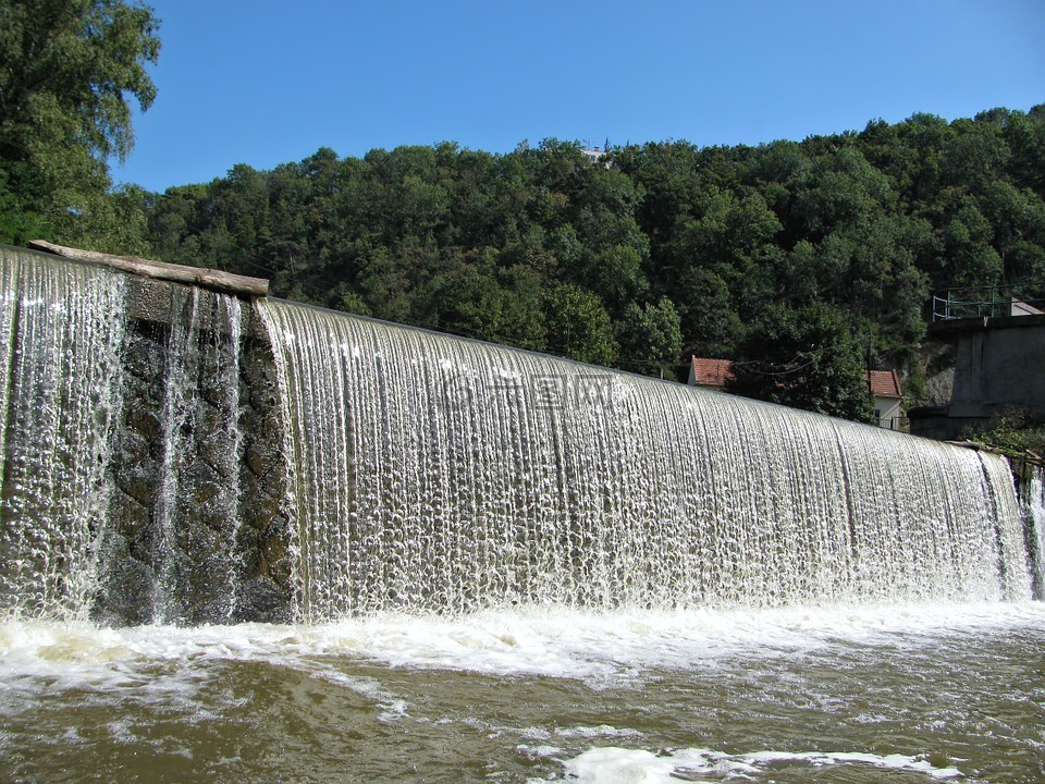 水闸,大瀑布,天然水